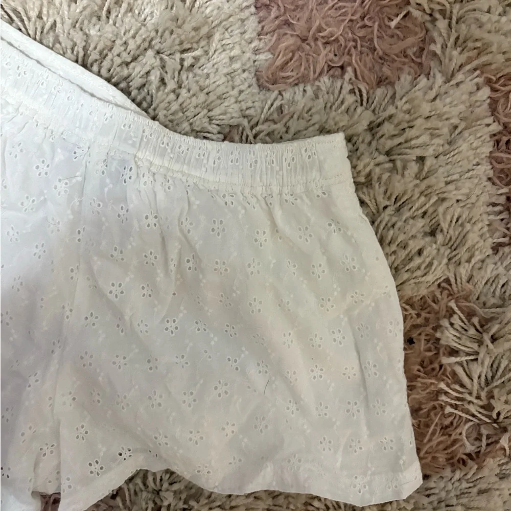 Ralph Lauren Kids White Eyelet Shorts